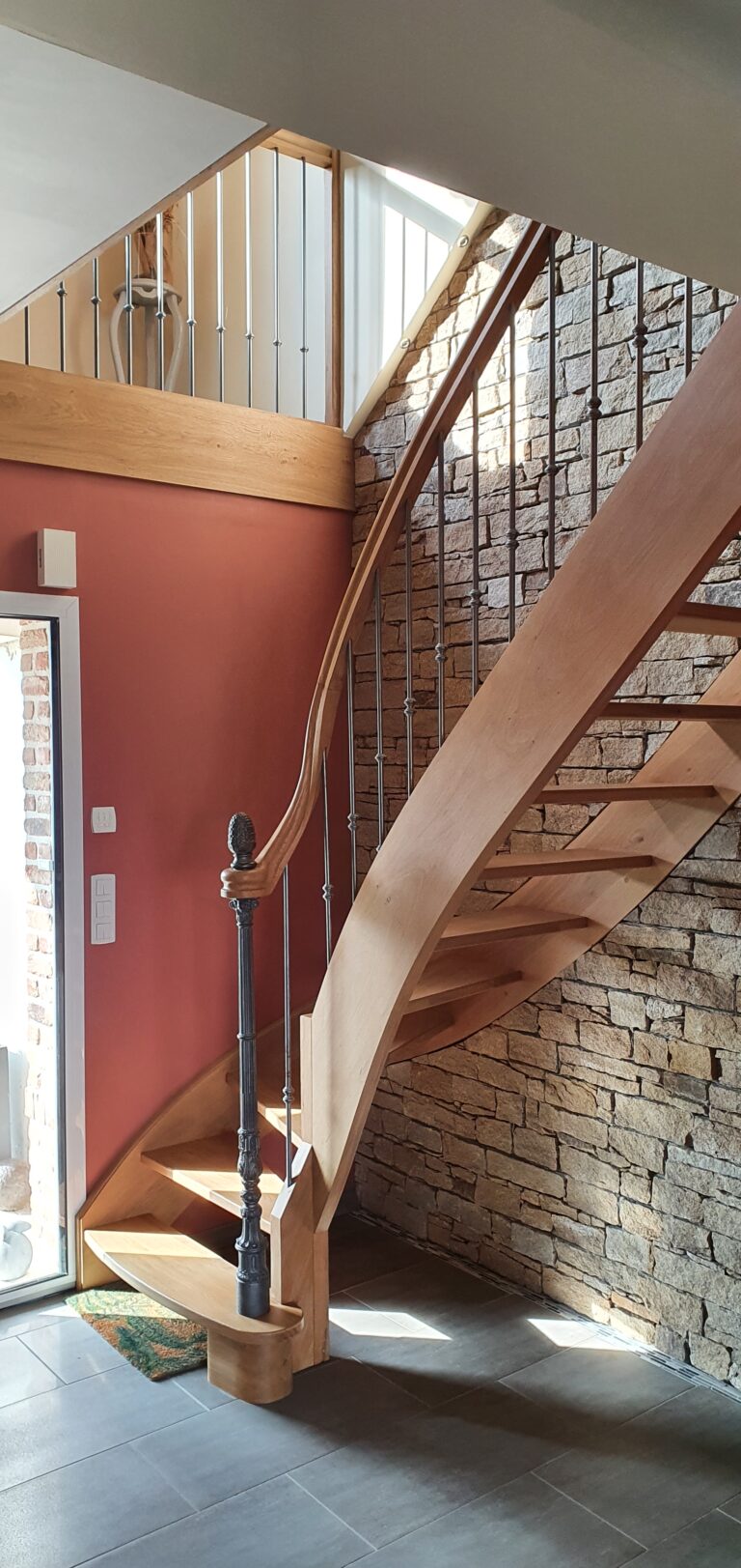 escalier fonte bois